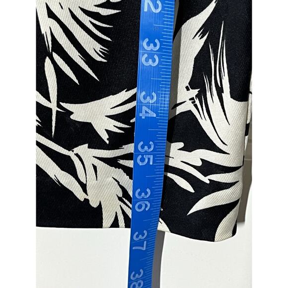 Diane Von Furstenberg Silk Knit Sheath Dress 6 Black White Palms - Runs SMALL - Picture 10 of 14